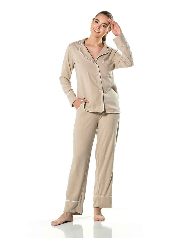 ALIVIA PYJAMA SET CAMEL - Thumbnail