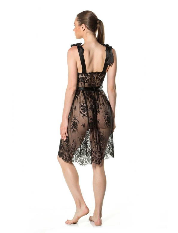 AMANI SHORT NIGHTWEAR BLACK - Thumbnail