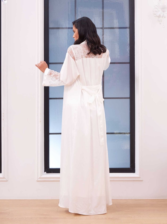 DIANA NIGHTWEAR & ROBE SET WHITE - Thumbnail