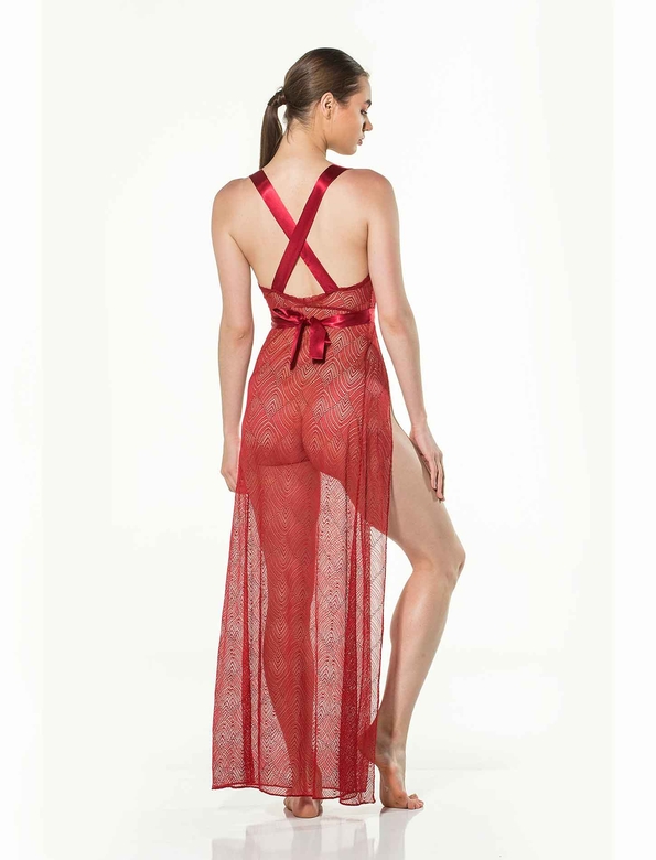 SAHRA MIDI NIGHTWEAR RED - Thumbnail