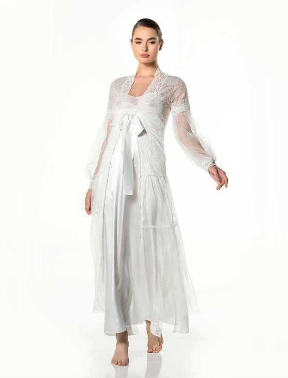 KAUDUPUL - LEILA NIGHTWEAR & ROBE SET WHITE