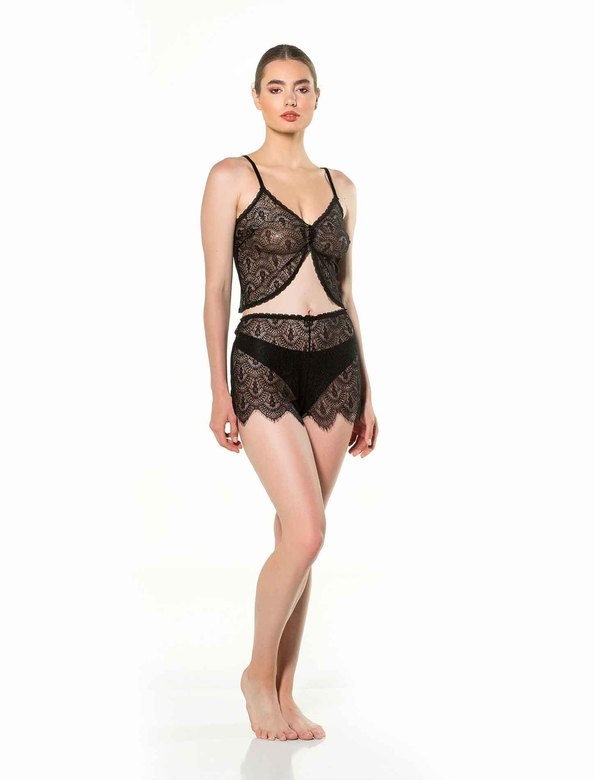 NESIBE CAMI & SHORTS SET BLACK - Thumbnail