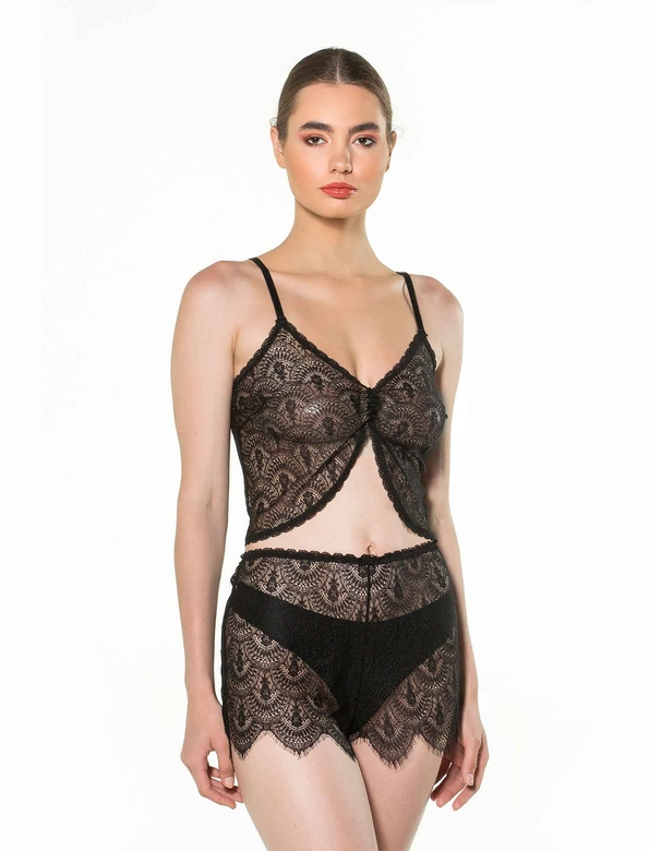 NESIBE CAMI & SHORTS SET BLACK - Thumbnail