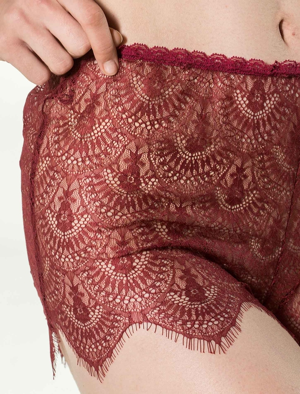 NESIBE CAMI & SHORTS SET BURGUNDY - Thumbnail