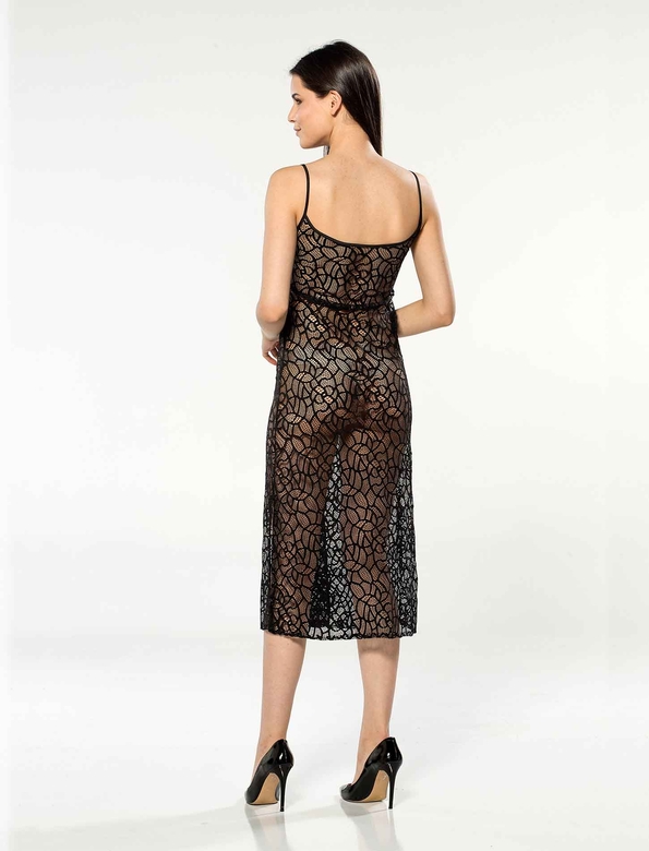 ROXANA MIDI NIGHTWEAR BLACK - Thumbnail