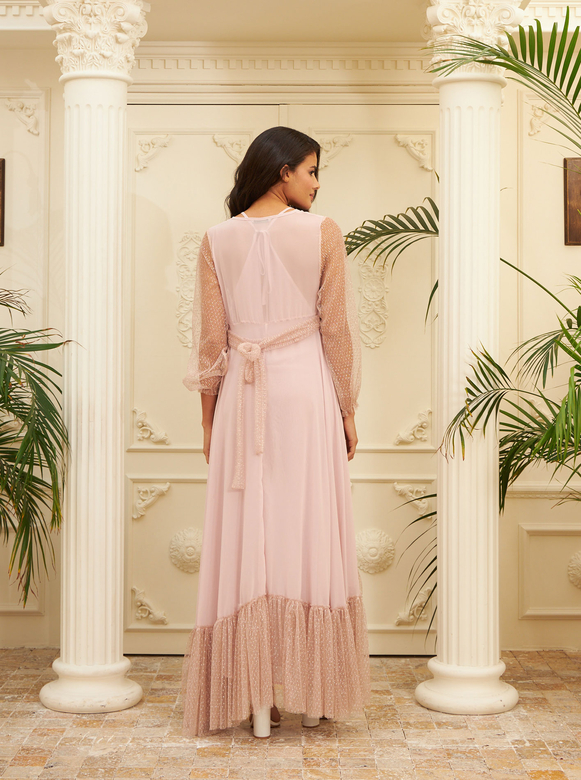 SELINA NIGHTWEAR & ROBE SET POWDER - Thumbnail